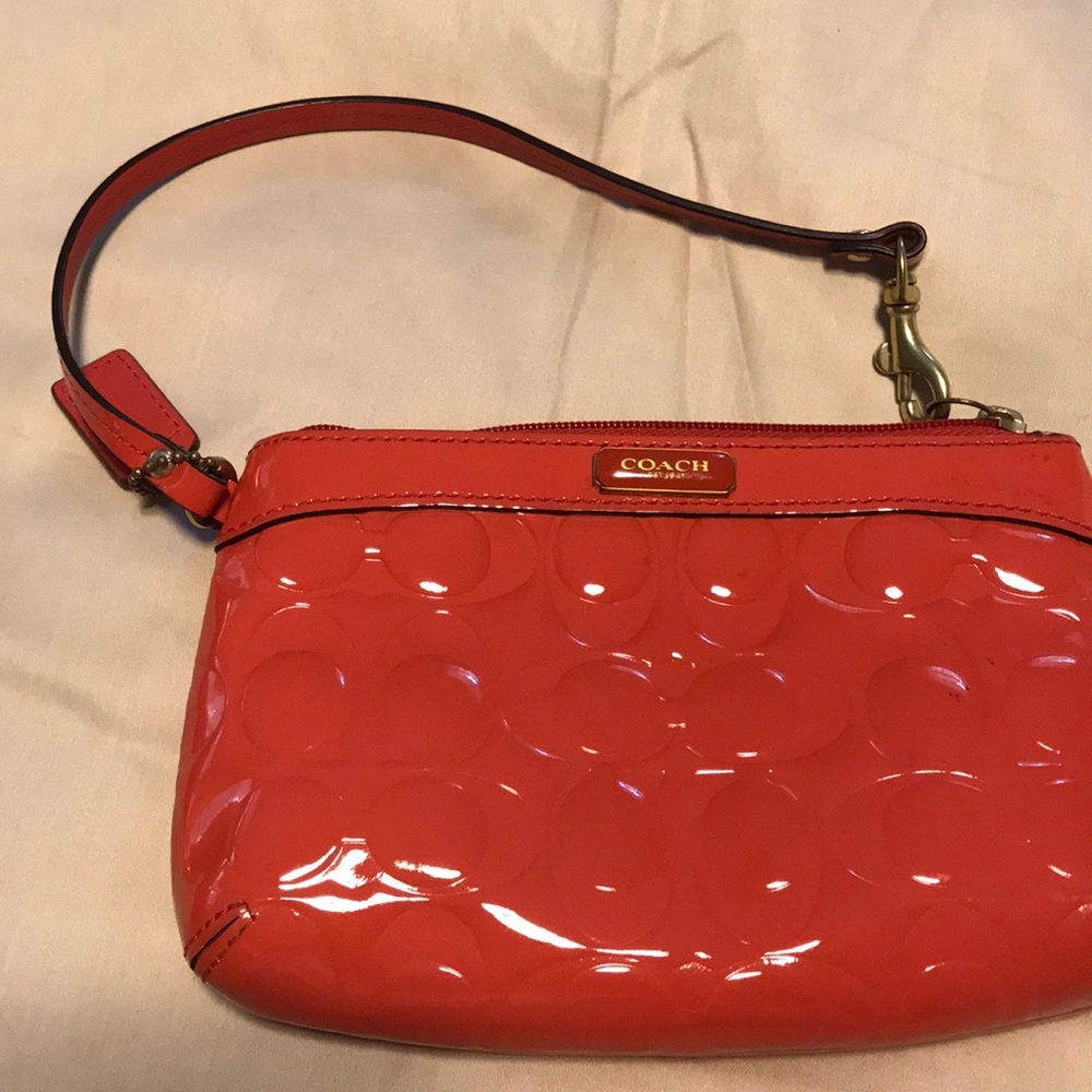 Coach wristlet with detachable strap
